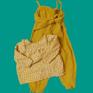 Yellow Floral Baby Outfit